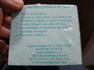 Filtro Green Live para frigorífico