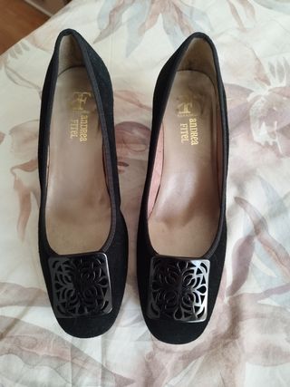 Zapatos Andrea Fitel Ante Negro Talla 38