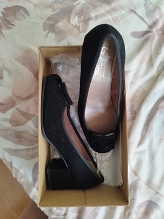 Zapatos Andrea Fitel Ante Negro Talla 38