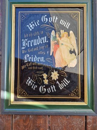 Quadro tedesco vintage con angeli