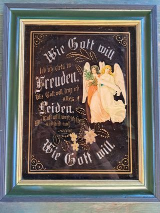 Quadro tedesco vintage con angeli