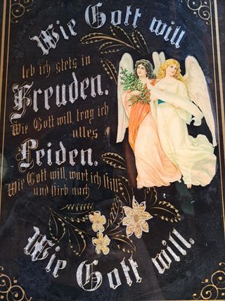 Quadro tedesco vintage con angeli