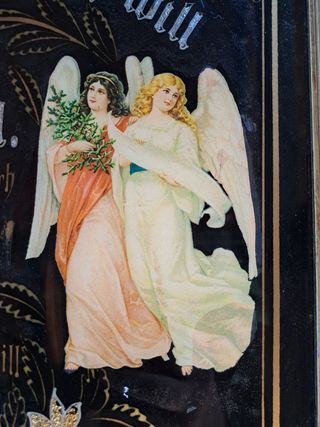 Quadro tedesco vintage con angeli