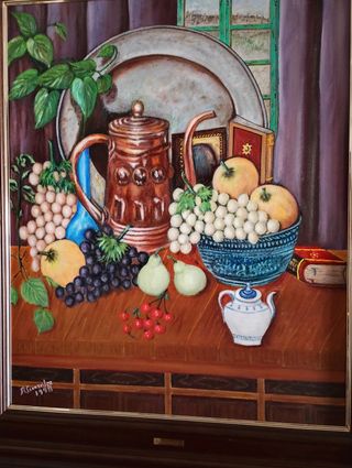 Cuadro al óleo sobre lienzo bodegón