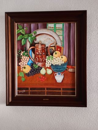Cuadro al óleo sobre lienzo bodegón