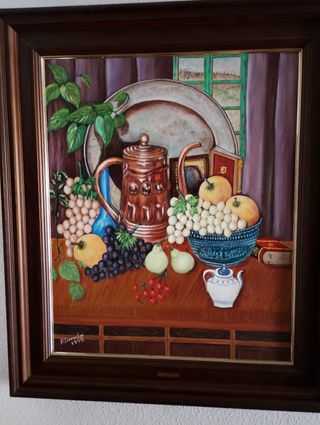 Cuadro al óleo sobre lienzo bodegón