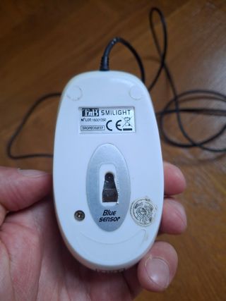 Ratón USB Beige y Plateado