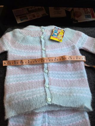 Set neonato a righe azzurre e rosa