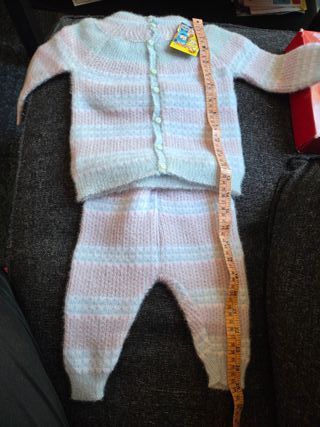 Set neonato a righe azzurre e rosa