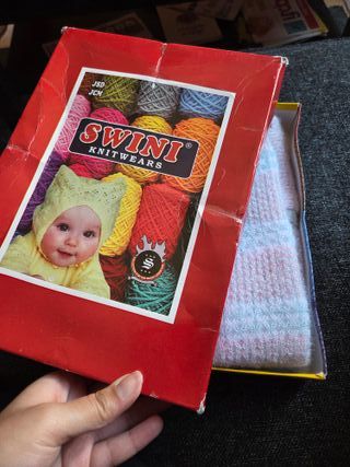 Set neonato a righe azzurre e rosa