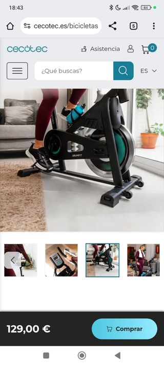 Bicicleta Estática Cecotec Drumfit 10.000 Teseo