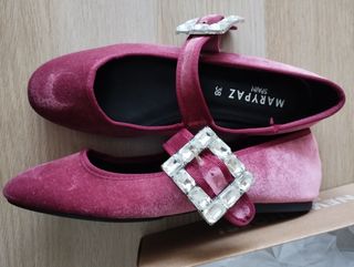 Zapatos Marypaz Talla 38 Rosa Terciopelo