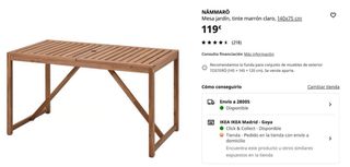 Mesa de exterior de madera