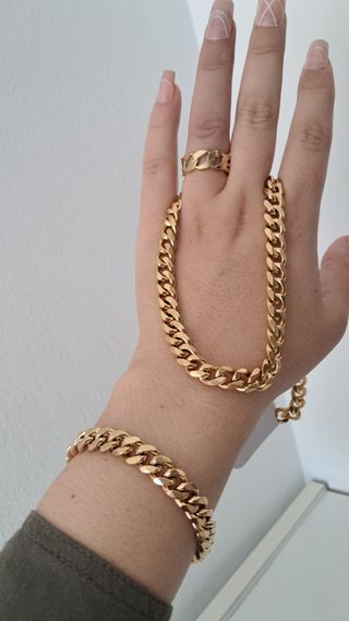 conjunto de collar pursela anillo acero inoxidable