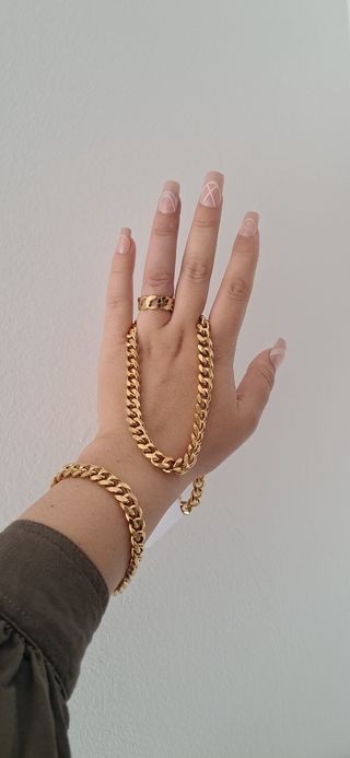 conjunto de collar pursela anillo acero inoxidable