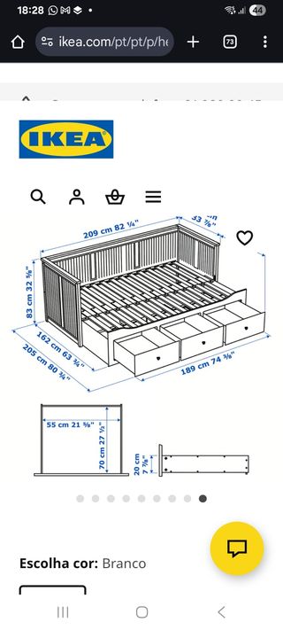 Cama juvenil extensible Hemnes Ikea