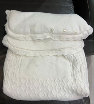 Saco bebé para cochecito tejido blanco