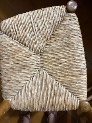 6 Sillas Rústicas Madera y Ratán