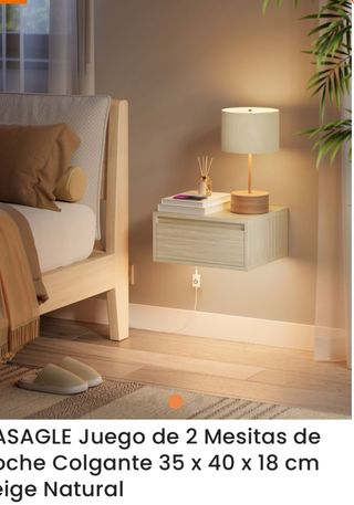 Mesita Noche Flotante Beige