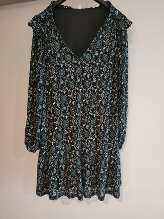 Vestido corto Indiana Springfield flores azul L