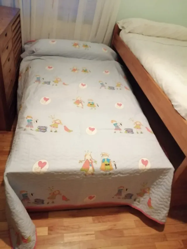 2 colchas cama de 90 príncipes/as reversibles