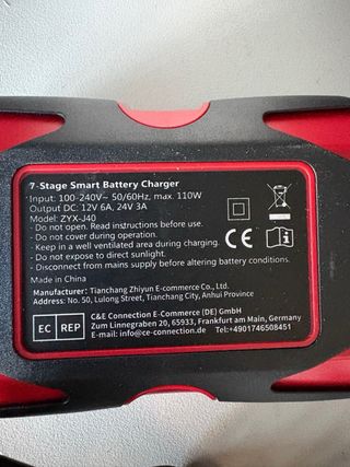 KIMIGO Cargador Bateria Coche, 12V 6A Cargador de 