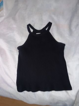 Camiseta tirantes niña negra