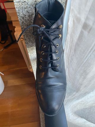 Botines negros tacón bajo