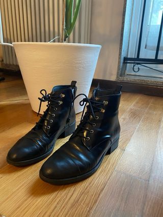 Botines negros tacón bajo