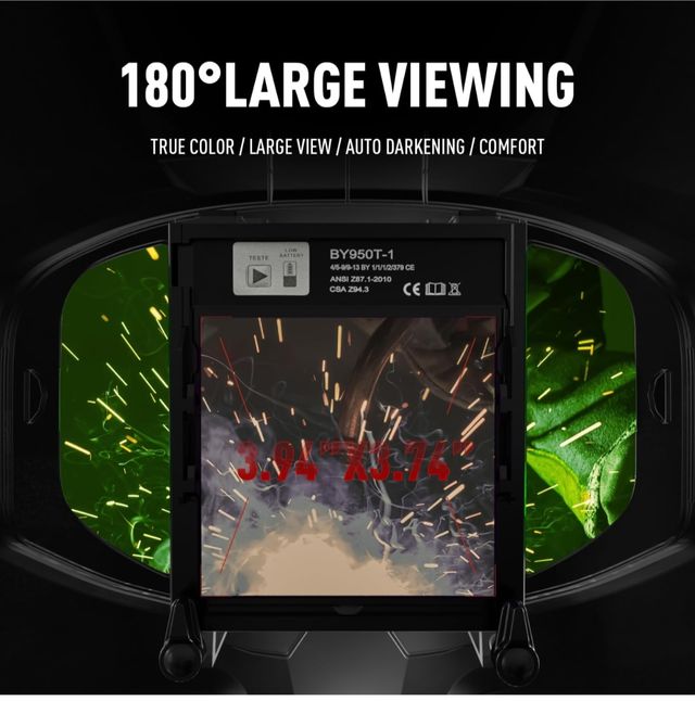 ANDELI Casco de soldadura, panorámico de 180° 3.94