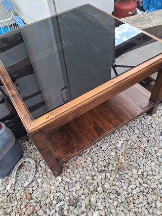 Mesa de centro madera y cristal