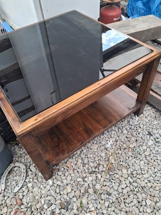 Mesa de centro madera y cristal