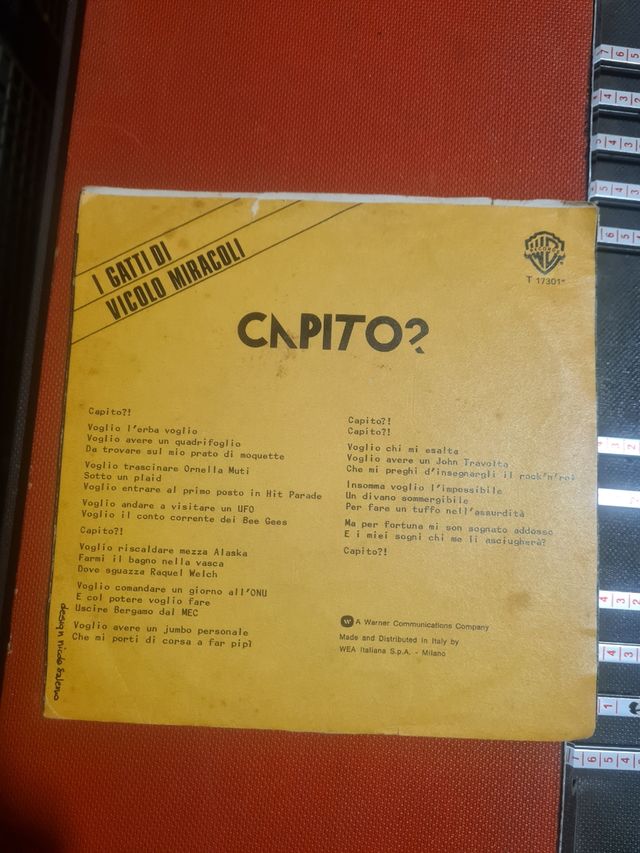 45 giri vinile il gatto di vicolo miracoli  capito