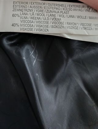 Abrigo negro lana Bershka T. M