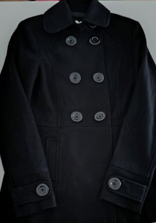 Abrigo negro lana Bershka T. M