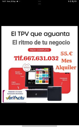 TPV Táctil Alquiler normativa de Hacienda,