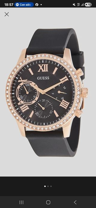 Reloj Guess Dorado y Negro con Cristales