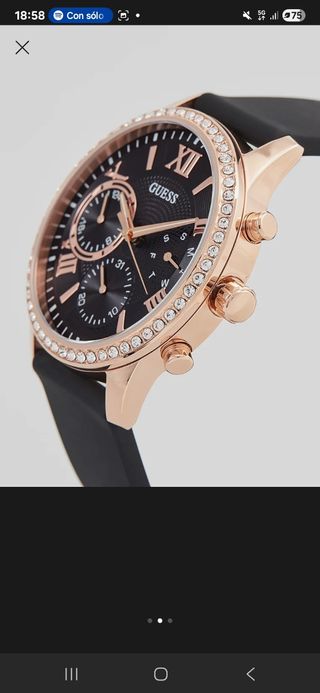 Reloj Guess Dorado y Negro con Cristales