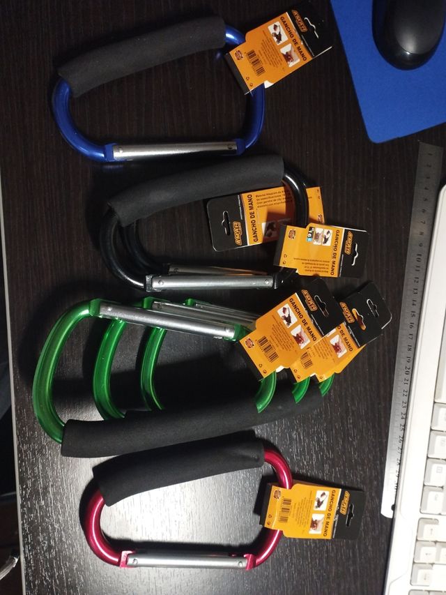 11 Mosquetón de aluminio 16cm y de 14cm