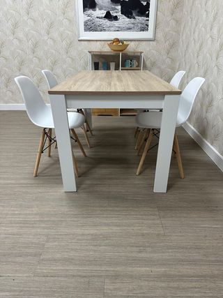 Conjunto Mesa Comedor + 4 Sillas Estilo Nordicas