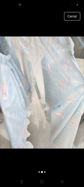 Conjunto Kimono 3 Piezas Azul y Blanco