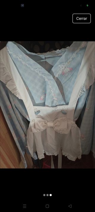 Conjunto Kimono 3 Piezas Azul y Blanco