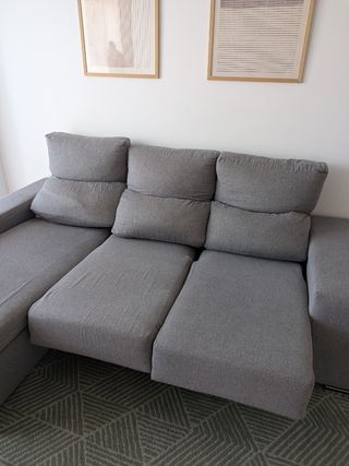 Sofá 3 plazas chaiselongue 230cm gris
