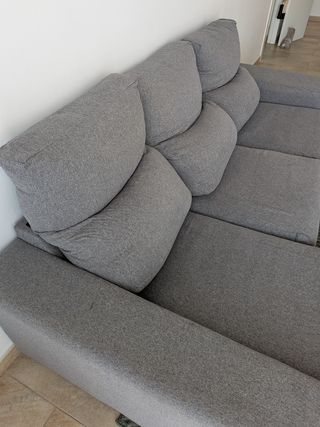 Sofá 3 plazas chaiselongue 230cm gris
