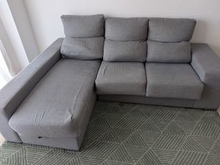 Sofá 3 plazas chaiselongue 230cm gris
