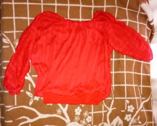 Blusa roja semitransparente mujer talla única