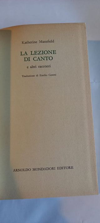 K. Mansfield La lezione di canto e altri racconti