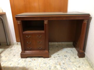 Escritorio madera y cristal a medida