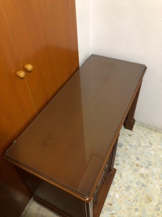 Escritorio madera y cristal a medida