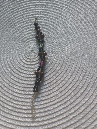 Pulsera rombos morado y negro